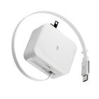 LBT Ultra Fast 45W PD Wall Charger with Retractable Cable-45W Ultra Fast Charging