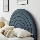 Modway Solana Arched Performance Velvet Full Platform Bed - Cadet Blue-Dense Foam Padding