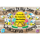 Ashley Productions Smart Poly Welcome Mat with Slip Resistant Backing - 15.5" x 23.5" - Bee Hive Theme Values - 2 Pack-Brighten up your classroom with a burst of colour and creativity, while providing a comfortable and inviting space for students to gather and learn.