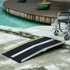 HOMCOM 5' Folding Wheelchair Non-Skid Threshold Ramp - Black-Aluminum frame with oxidation treatment and reinforcement welding is durable 