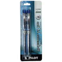 Pilot Hi-Tecpoint Rollerball Pens Grip V5 – Blue – 2 Pack-Rubber grip provides writing control and comfort