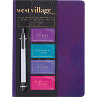 Mead West Village Journal with Pen, Magnets - 8" H x 6" W - 80 Sheets-Stylish Hardcover Design: Bold purple hardcover offers a sophisticated, modern look suitable for professional or personal use