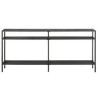 Hudson&Canal Sivil 64"W Console Table with Metal Shelves - Blackened Bronze-Features a metal top and shelves