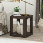 Hudson&Canal Stellan 20"W Square Side Table - Alder Brown-Features easy assembly