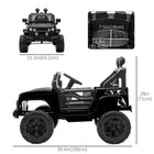 Aosom 12V Kids Ride-On Off-Road Toy Truck - Black-Working headlights, steering wheel, and horn 