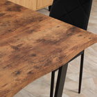 HOMCOM Dining Table with Wave-edged Tabletop & Steel Legs for Kitchen - Rustic Brown-Assembly required