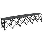 Outsunny Portable 6-Seater Folding Team Sports Sideline Bench-Seats four people, unfolds and ready for use instantly