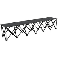 Outsunny Portable 6-Seater Folding Team Sports Sideline Bench-Seats four people, unfolds and ready for use instantly
