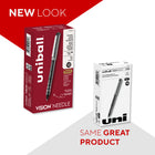 uni-ball Vision Needle Rollerball Pens – 0.7mm – Black – 12 Pack-Capped rollerball needle pens deliver smooth flowing ink, allowing you to create concise and flawless documents with vibrant lines in a rich hue