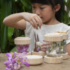 Guidecraft Treasure Tubes - Clear-Largest Tube measures: 3"Dia. x 5.75"H. Smallest Tube measures: 3"Dia. x 3.5"H