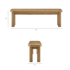 Modway Alvia 58" Oak Wood Bench - Weathered Oak-Oak Wood Veneer Seat
