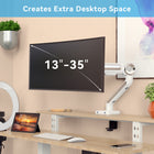 ShoppingAll Heavy Duty Single Monitor Mount for 13-35" Screens - White-Two USB 3.0 ports for convenient charging