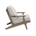 Modway Saratoga Outdoor Teak Wood Armchair - Pebble-Stain and Water-Resistant Covers