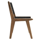 Modway Saoirse Leather Wood Dining Side Chair - Walnut/Black - 2 Pack-8