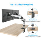 ShoppingAll Fully Adjustable Pneumatic Dual Gas Spring Monitor Desk Clamp Mount - White-Extension arms can be removed for more angle and position adjustment