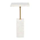 Zuo Naht Side Table - White-Dimensions: 12.0" L x 12.0" W x 22.4" H