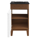 Modway Render 18" Bathroom Vanity - White/Walnut/Black-Particleboard and Laminate Construction