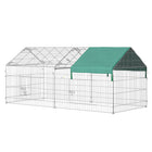 PawHut Outdoor Metal Kennel Enclosure for Small Animals - Green-Multiple points of entries provide convenient access to the inside 