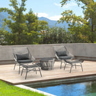 Manhattan Comfort Ashland Modern 5-Piece Patio Conversation Set - Grey-Features Removeable Cushions with Zipper for Easy Cleaning and Care
