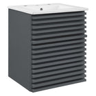 Modway Render 18" Wall-Mount Bathroom Vanity - Grey/White-Mid-Century Modern Vanity