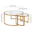 Hudson&Canal Mitera Round Nested Coffee Table - Brass-9