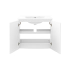 Modway Bryn 30" Wall-Mount Bathroom Vanity - White-8" Centerset Faucet Holes