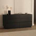 Manhattan Comfort Ardea 72" Contemporary 6-Drawer Double Dresser - Black-Smooth-Glide Drawer: Features easy-glide, non-ball-bearing tracks for everyday convenience