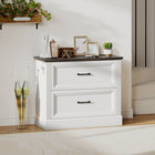 HOMCOM 2 Drawer File Cabinet for Letter/A4/Legal Hanging File Folders - White-MDF construction with pedestal base for reliable daily use