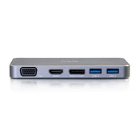 C2G USB-C 7-in-1 Dual Display MST Docking Station-60W USB-C power supply to support connected displays and devices