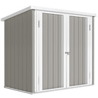 Outsunny 5' x 3' Metal Storage Shed - Grey-Spacious garden tools, lawn care equipment, or pool supplies storage area
