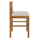 Modway Eleni Outdoor Teak Wood Counter Stools 2-Piece Set - Natural/Sail-Simple Assembly