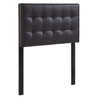 Modway Lily Upholstered Vinyl Twin Headboard - Brown-Elegantly tufted headboard