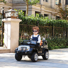 Aosom 12V Kids Electric Ride-On Jeep with Remote Control - Black-High/low speed switch, forward and reverse gear with a button start for realistic operation 