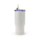 Gry Mattr Travel Mug with Straw - 700mL - White-Clear Lid