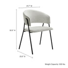 Modway Nella Upholstered Heathered Chenille Dining Chairs - Newsprint/Black - 2 Pack-Barrel Backrest