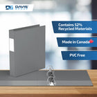 Davis Group Premium Economy Binder - D Ring - 1.5" - Grey - 6 Pack-Ideal for Conferences, Reference, Colleges & Universities