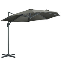Outsunny ⌀ 9.6' Patio Hanging Offset Umbrella Aluminum - Grey-An excellent choice for creating a shaded retreat from the sun
