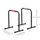 Soozier Set of 2 Dip Bar - Dip Station Push Up Station for Full Body Strength Training Home Gym - Black-Feet with anti-slip pads for extra stability 