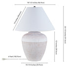 Hudson&Canal Chiara 23" Tall Ceramic Table Lamp with Fabric Shade - White Terracotta/White-8