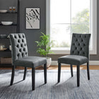 Modway Duchess Performance Velvet Dining Chairs - Grey - 2 Pack-Dense Foam Padding for Comfort