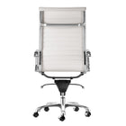 Plata Import Antoni Office Chair Leather Upholstery High Back Metal Frame - White-Seat 18" W x 18" W Back 17.5-21.5" H