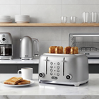 Salton NuRetro Digital 4 Slice Toaster - Metallic Silver-Automatic slice pop-up makes it easy to retrieve toast without burning fingers.