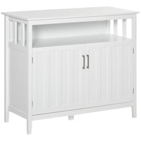 HOMCOM 41.75" L Sideboard Buffet Storage Cabinet - White- Features an open shelf, 2 cabinets, giving you plenty of room for keeping plates, boxes and other daily accessories 