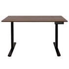 Ezywork 60" Electric Height Adjustable Standing Desk - Black Frame / Dark Wood Table Top-Desktop Size: 59.2"W x 29.5"D (150cm x 75cm)