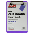 JAM Paper Small Plastic Memo Clipboards with Low Profile Metal Clip - Mini (6 x 9) - Purple-Size: Small / Memo Size (6 x 9 inches) | Easy to stack and organize. Fits in most bags, backpacks, and brief cases.