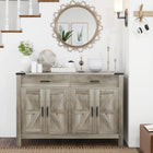 HOMCOM 47.2" L Sideboard Buffet Cabinet - Grey-Made from solid particleboard and MDF with a 0.8" (2.1 cm) thick top for extra strength