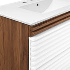 Modway Render 36" Wall-Mount Bathroom Vanity - White/Walnut/White-8