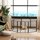 PawHut 8-Panel Heavy Duty Portable & Foldable Dog Playpen - 24" L-Made from rust-resistant steel for durability