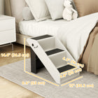 PawHut 14.5" H Foldable Pet Ramp with 3 Steps - White-Foldable and lightweight design allows for easy storage and convenient portability 