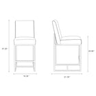 Manhattan Comfort Element 16.34" Modern Faux Leather Upholstered Counter Stool - Pearl White and Polished Chrome - 3 Pack-Upholstered in Faux Leather with Foam Padding
